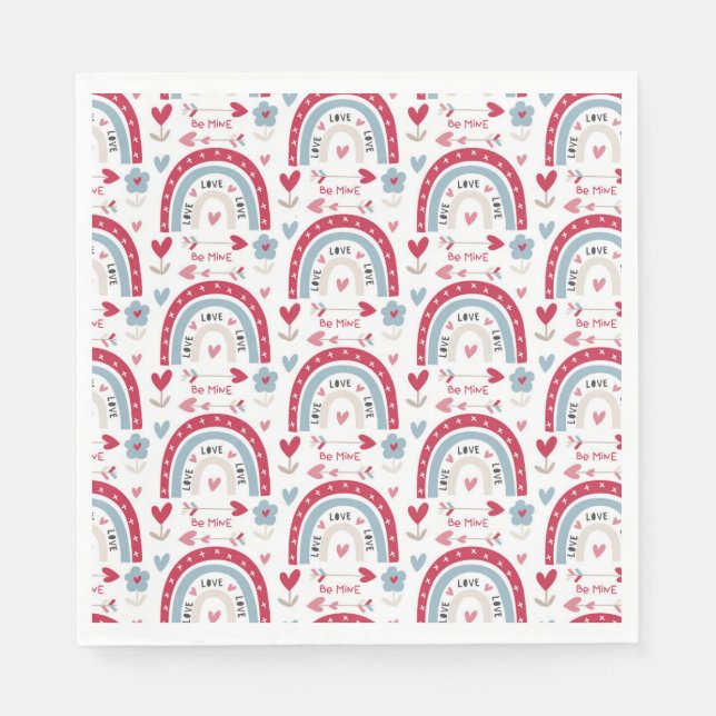 Kärlek Valentines day Rainbow Pappersservett (Framsidan)