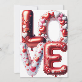 Kärlek Valentines day Red Hearts Anpassade Julkort