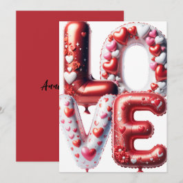 Kärlek Valentines day Red Hearts Anpassade Julkort
