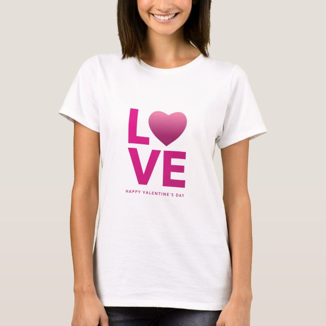 Kärlek Valentines day Womens T Shirt (Framsida)
