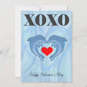 Kärlek Valentines day xoxo delphin Julkort