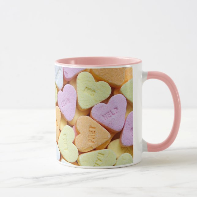 "Kärlek" Valentinets Candy Heart Coffee Kopp (Höger)