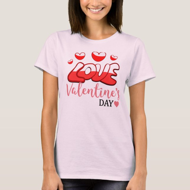 kärlek valentins dag T-Shirt (Framsida)