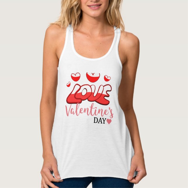 kärlek valentins dag T-Shirt Linne Med Racerback (Framsida)