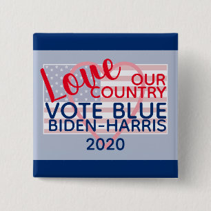 Kärlek Vår Land-röst Blue Biden-Harris 2020 Knapp