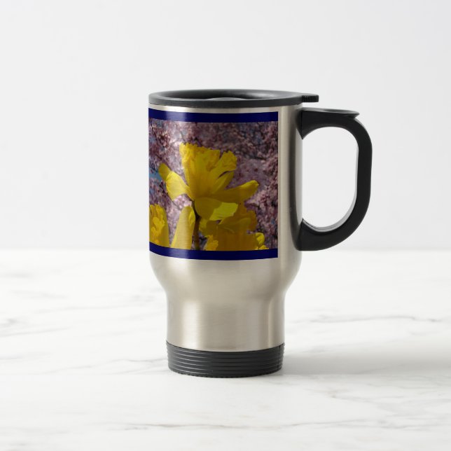 Kärlek vår påskliljor rosa blommor kaffemugg (Höger)