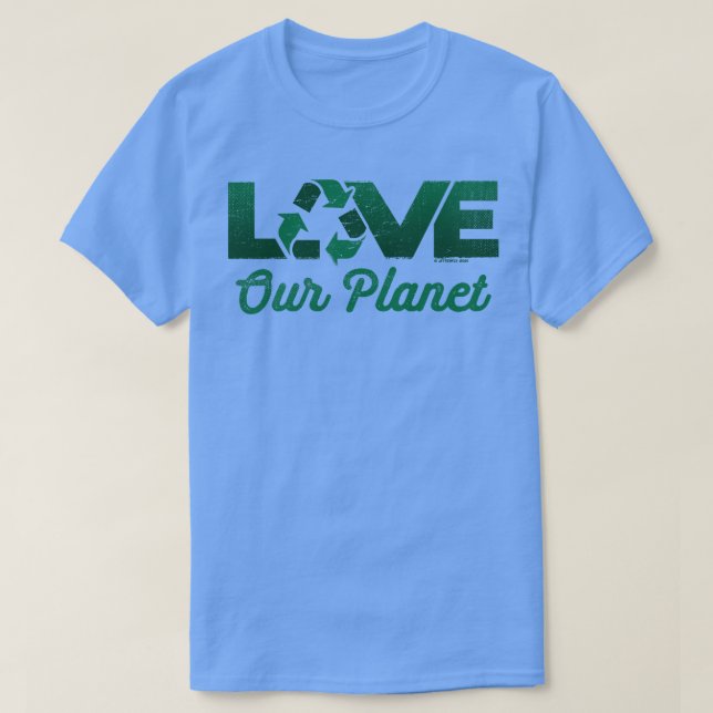 Kärlek Vår planetåtervinningsÅtervinna i Grönten S T Shirt (Design framsida)