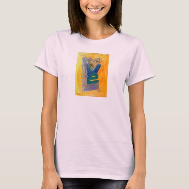 Kärlek Vår Stack Glitter inspirationerande Ord Shi T-shirt (Framsida)