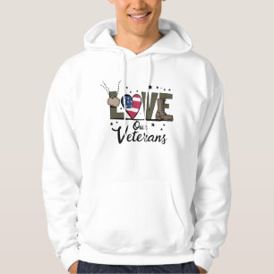 Kärlek vår veteran dag stolt militär veteran dag hoodie