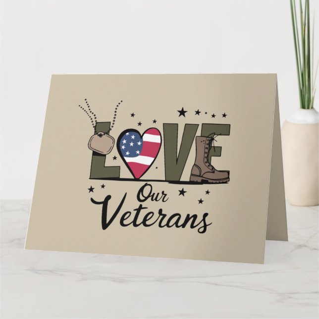 Kärlek vår veterandag, den militära veterandagen kort (Framsida)