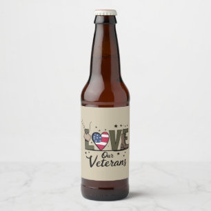 Kärlek vår veterandag, den militära veterandagen ölflaska etikett