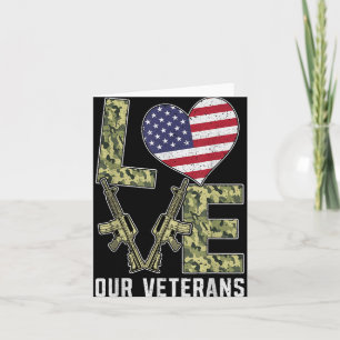 Kärlek Vår veterandag projublar Milis US Flagga Kort
