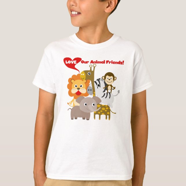 Kärlek Våra djurvänner T Shirt (Framsida)