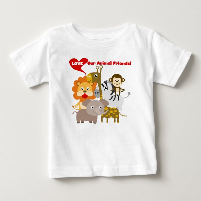 Kärlek Våra djurvänner Tee Shirt (Framsida)