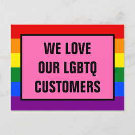 Kärlek våra HBT-kunder, Rainbow Pride Flagga Vykort