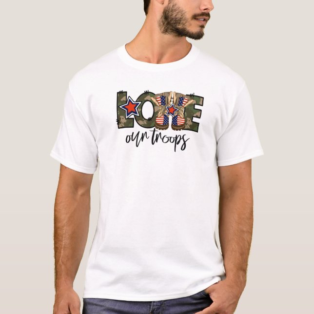 Kärlek våra trupper Manar-Shirt T Shirt (Framsida)