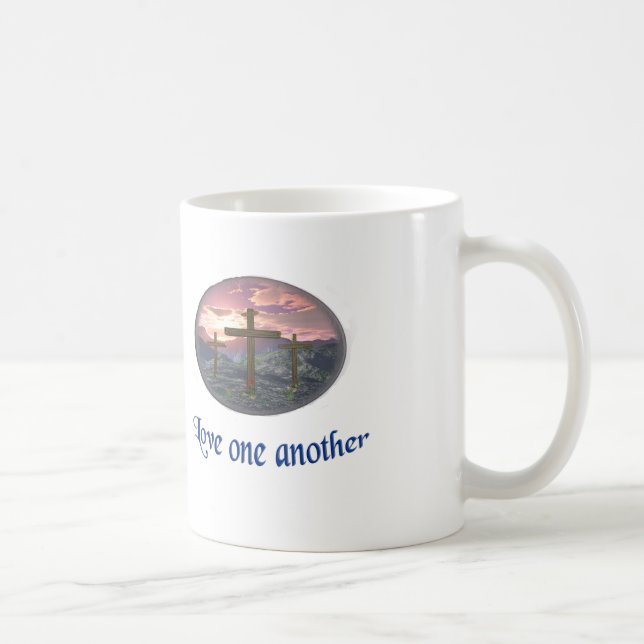 Kärlek varandra blått kaffemugg (Höger)