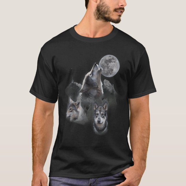 KÄRLEK VARGAR VARG MÅNE 2 T SHIRT (Framsida)