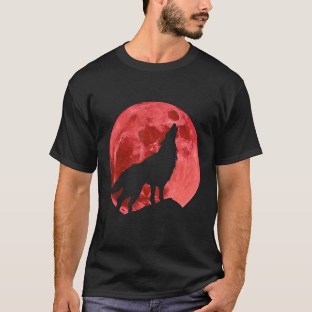 KÄRLEK VARGAR VARG MÅNE 2 T SHIRT (Framsida)