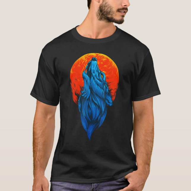 KÄRLEK VARGAR VARG MÅNE 6 T SHIRT (Framsida)