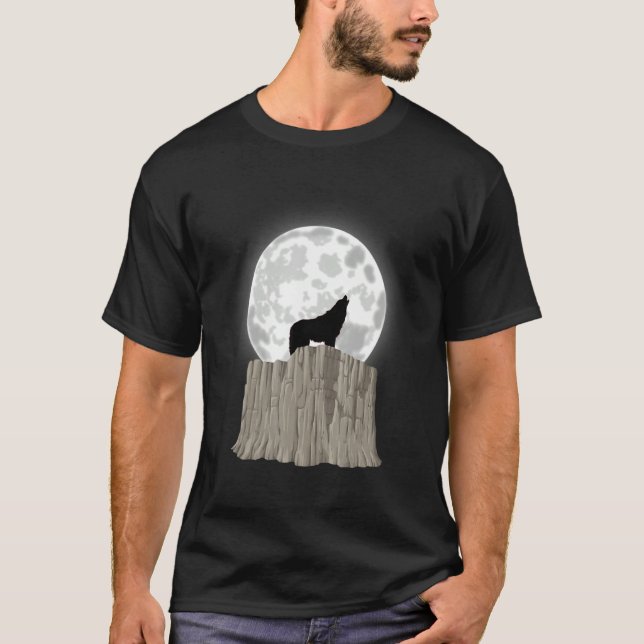 KÄRLEK VARGAR VARG MÅNE 8 T SHIRT (Framsida)