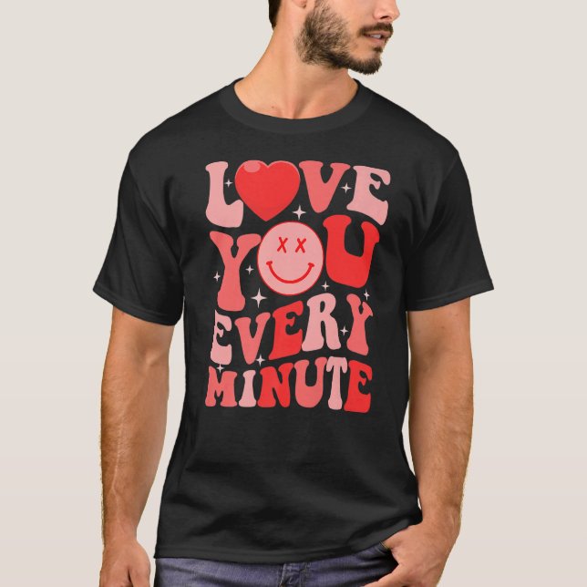 Kärlek varje minut, fin Alla hjärtans dag Matchi T Shirt (Framsida)