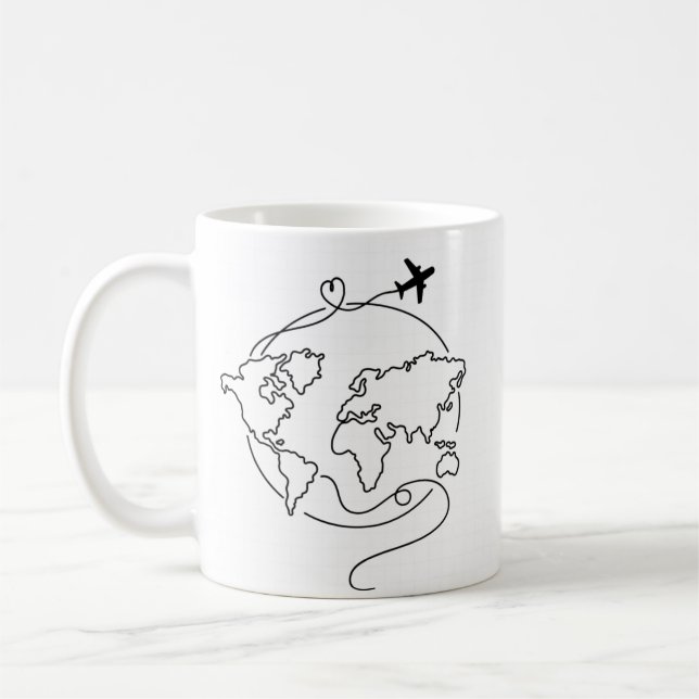 🌍 Kärlek Värld runt ✈️ Kaffemugg (Vänster)