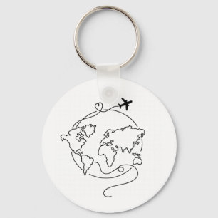 🌍 Kärlek Värld runt ✈️ Nyckelring