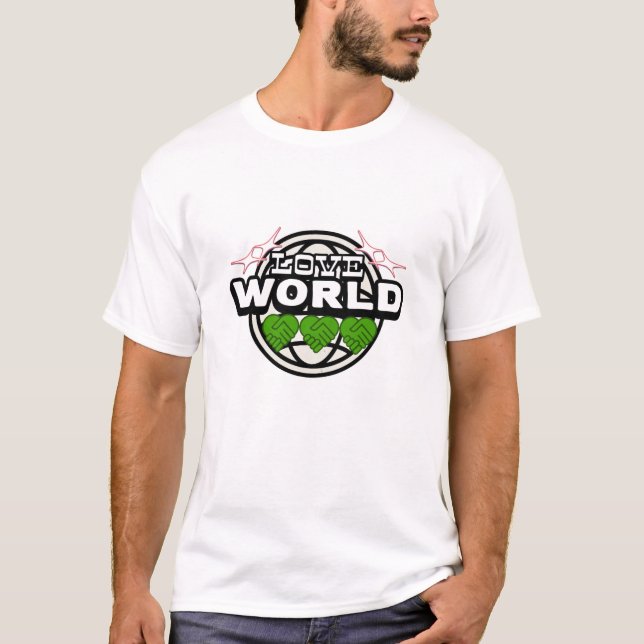 Kärlek Världen T-Shirt – Global Enhetsdesign för F (Framsida)