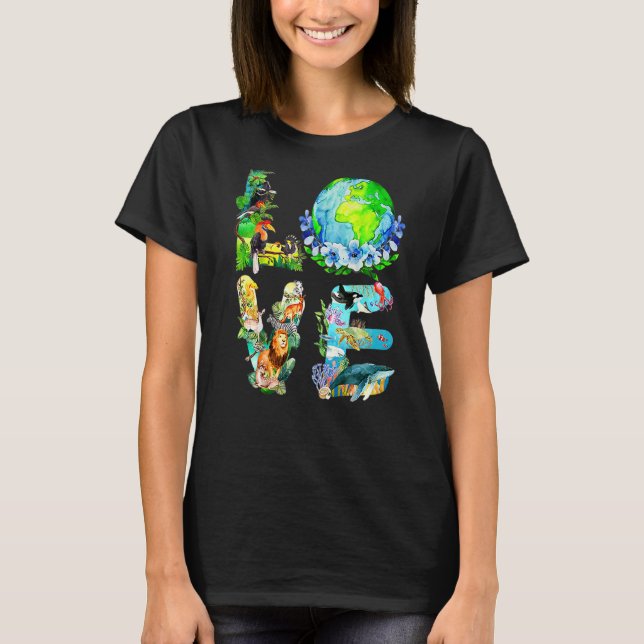 Kärlek Världsjorddagen 2022 - Planet Environmental T Shirt (Framsida)