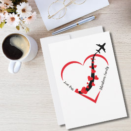 Kärlek vårt Silverliner-familjeflygplan hearts enk Julkort