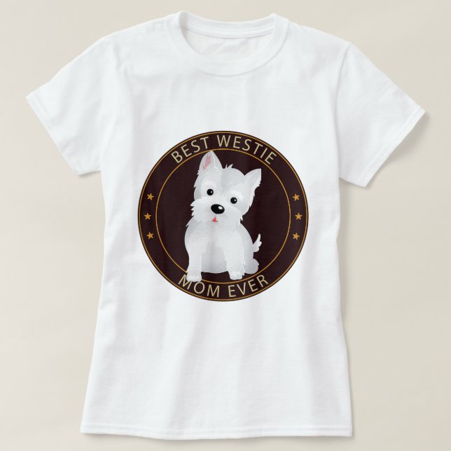 Kärlek Väster Highland Terrier Best Westie Mamma T Shirt (Design framsida)