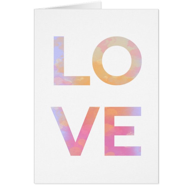 Kärlek, vattenfärg hälsningskort (Framsidan)