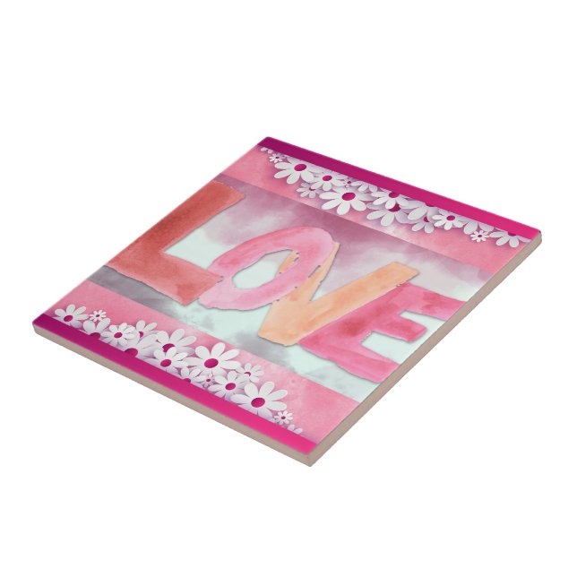 Kärlek:Vattenfärgschaktplattan för keramik Kakelplatta (Sidan)