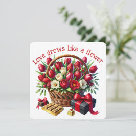 Kärlek växer - Alla hjärtans dagskort Tack Kort