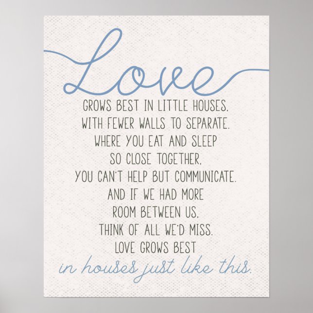Kärlek växer bäst i små hus poster (Framsidan)