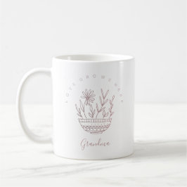 Kärlek växer här Garden Flowers med Namn Kaffemugg