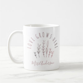 Kärlek växer här Garden med Namn Kaffemugg