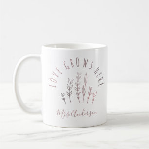 Kärlek växer här Garden med Namn Kaffemugg