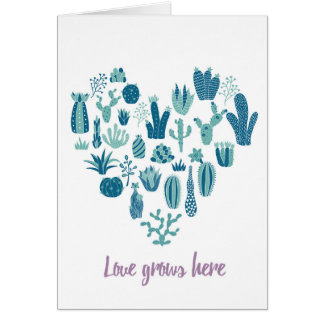 Kärlek växer här hälsningskort