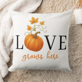 KÄRLEK växer här | Pumpkin Lettering Autumn Kudde