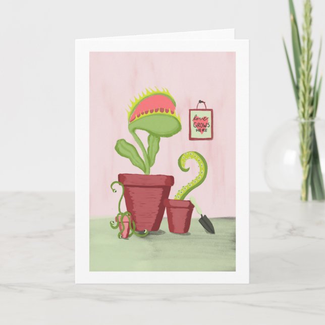 Kärlek växer här: Quirky pockes Plants Kort (Framsida)
