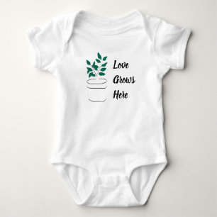 Kärlek växer här, svart Grönt T Shirt