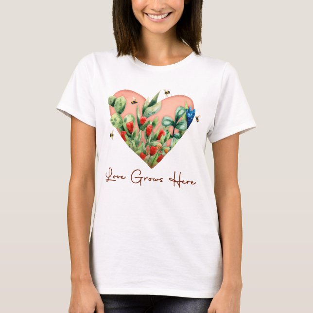 Kärlek växer här t shirt (Framsida)