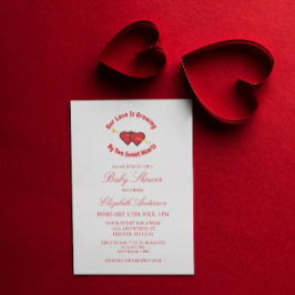 Kärlek växer med två Twillingar för babyskor i Hea Inbjudningar