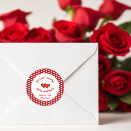 Kärlek växer med två Twillingar i Hearts Runt Klistermärke