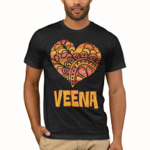Kärlek Veena Orange Mandala Heart Indian Music