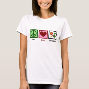 Kärlek Vegetarian Kvinnor i fred T Shirt