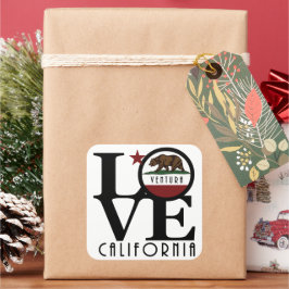 KÄRLEK Ventura Kalifornien Fyrkantigt Klistermärke