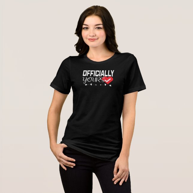 Kärlek Verifierad Hjärt Kontroll  T Shirt (Framsida Full)